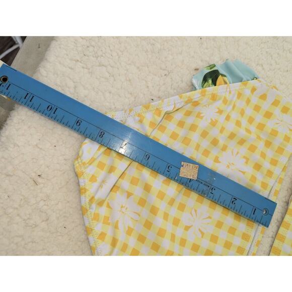 Harper Canyon yellow and white checkered 2 piece bathing suit size 10 Girls - Picture 6 of 8